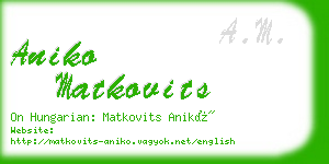 aniko matkovits business card